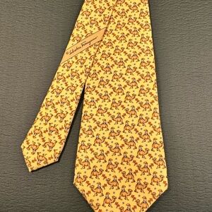 Salvatore Ferragamo Gold Patterned Tie